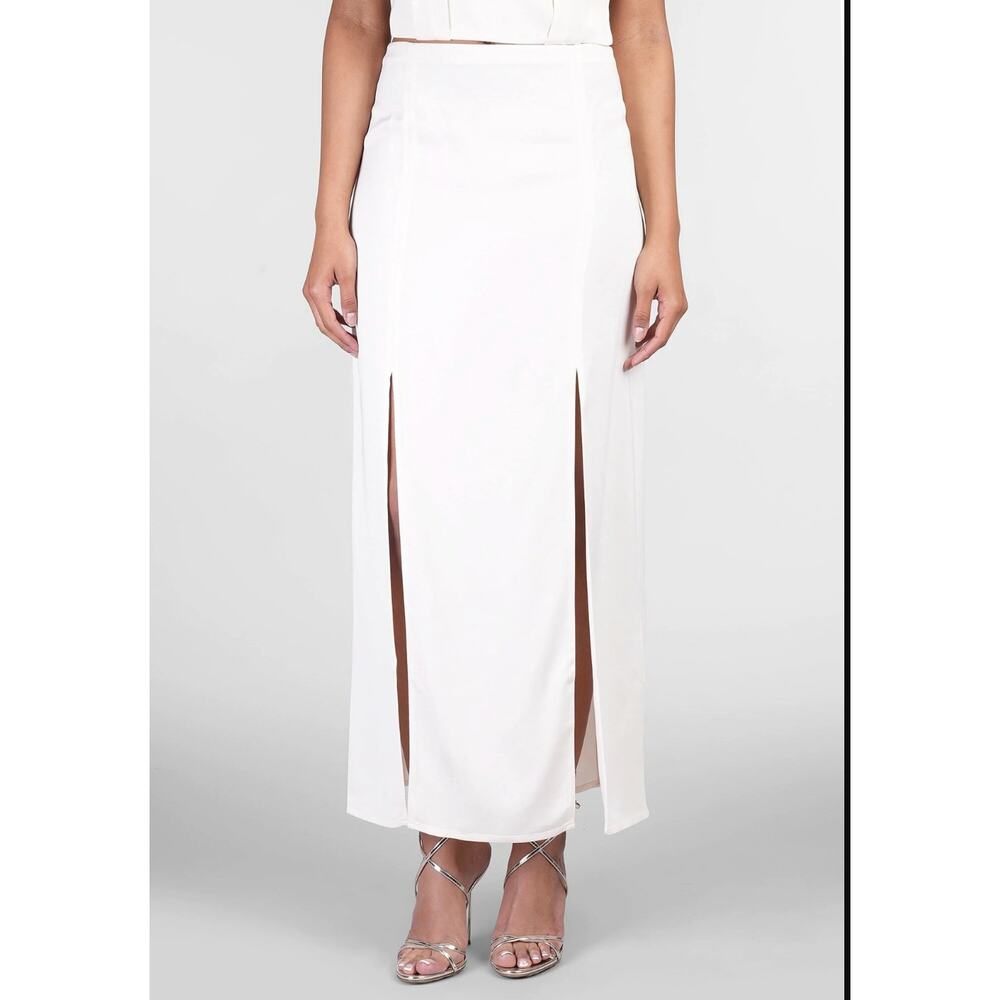 IRO Siqua Mid-rise Front-Slits, Maxi Skirt Sz 34 (US 2) Silky Rose Pink NEW!